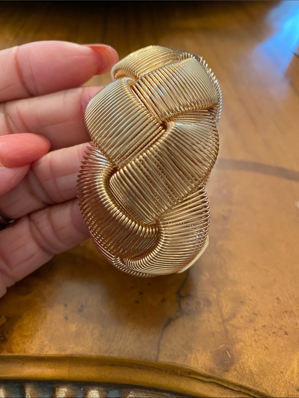 Plunder Gold Spiral Knit Stretch Bracelet - Picture 3 of 4
